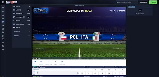 Match virtuel Euro Fast League VegasHero Écran de match virtuel Pologne contre Italie